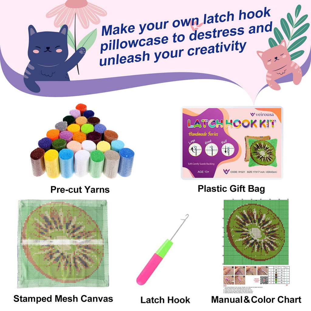 Fruit Design Latch Hook Pillow Kit