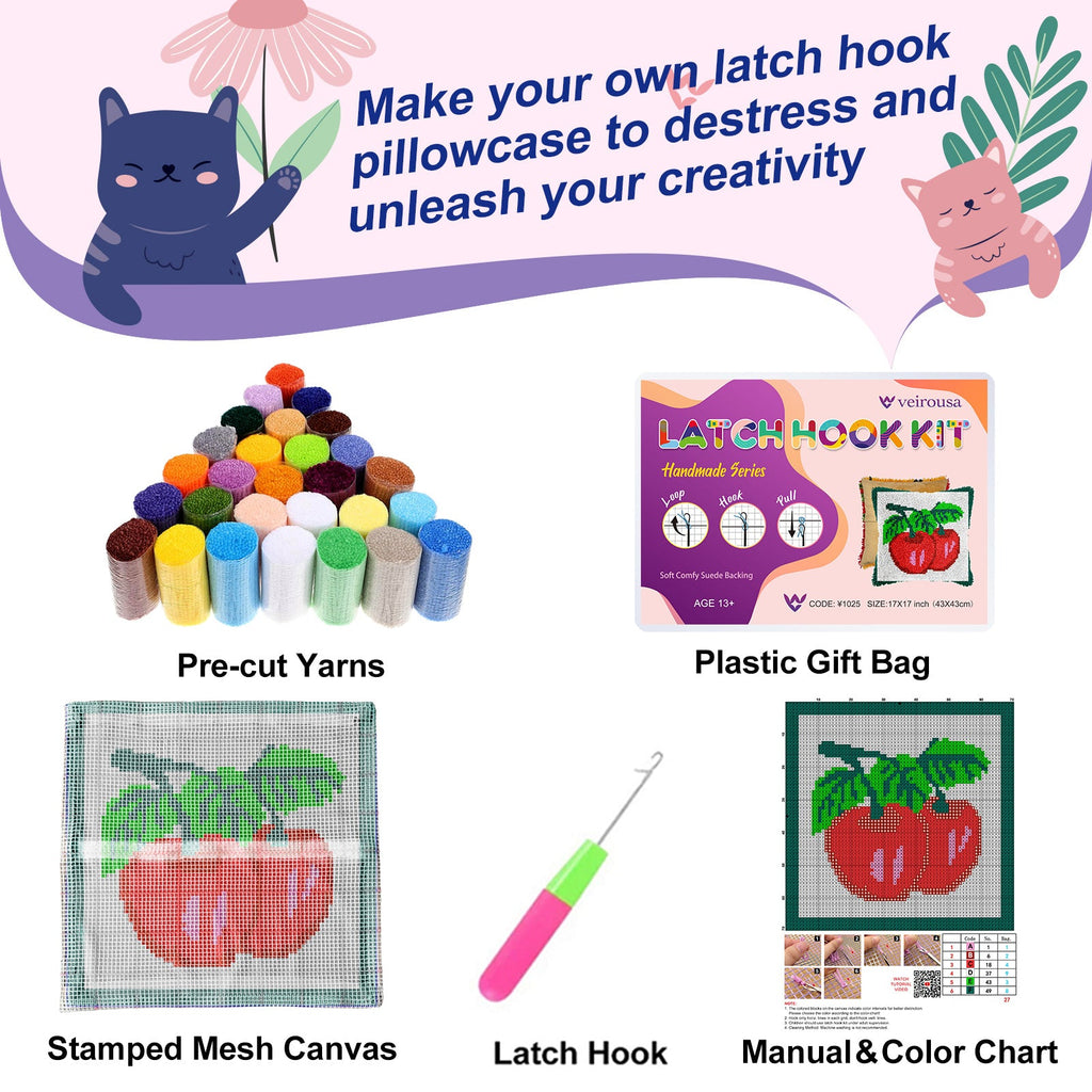 Fruit Design Latch Hook Pillow Kit