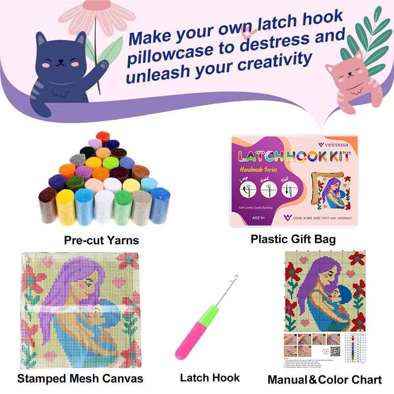 Mother’s Love Latch Hook Pillow Kit