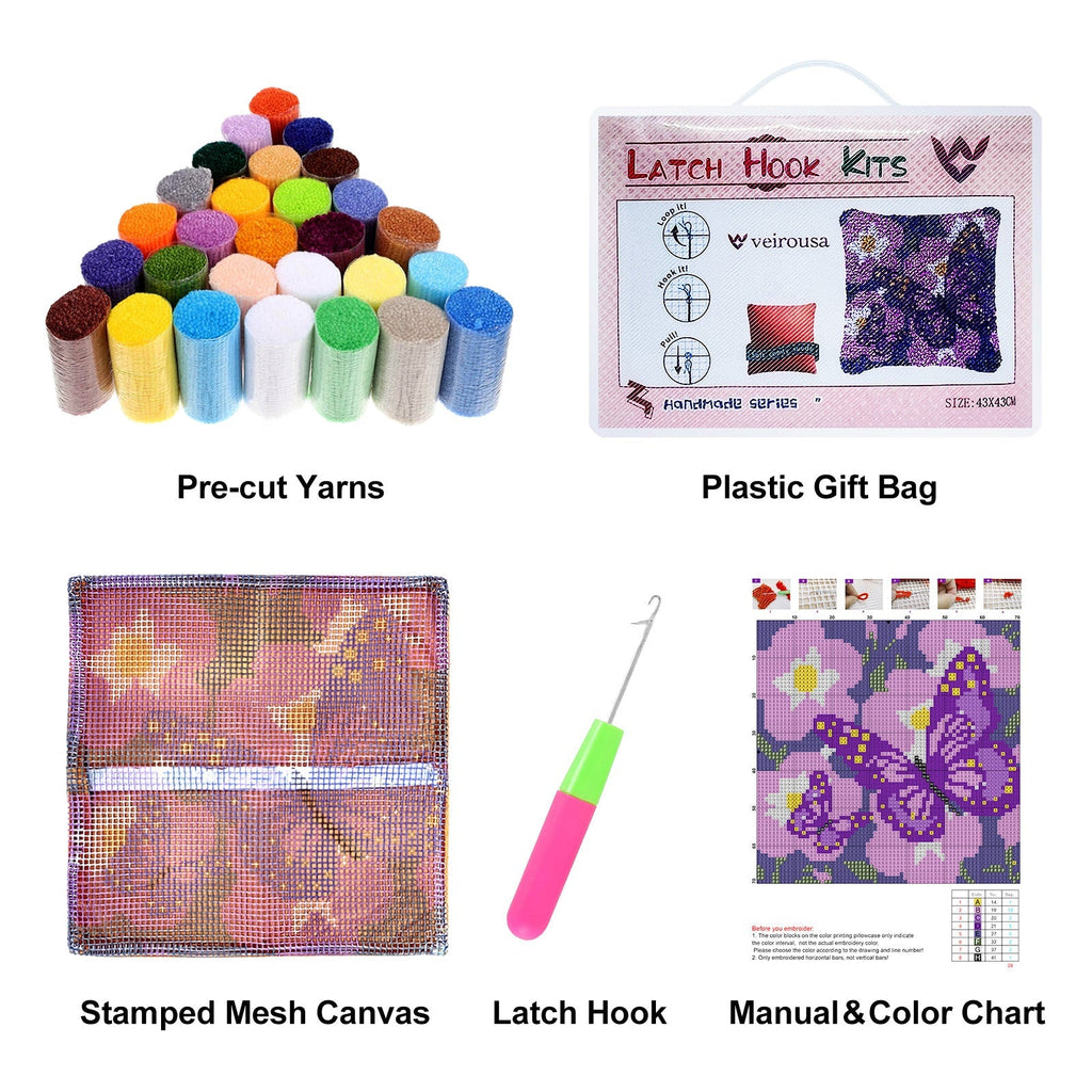 Moonlight Moose Latch Hook Pillow Kit