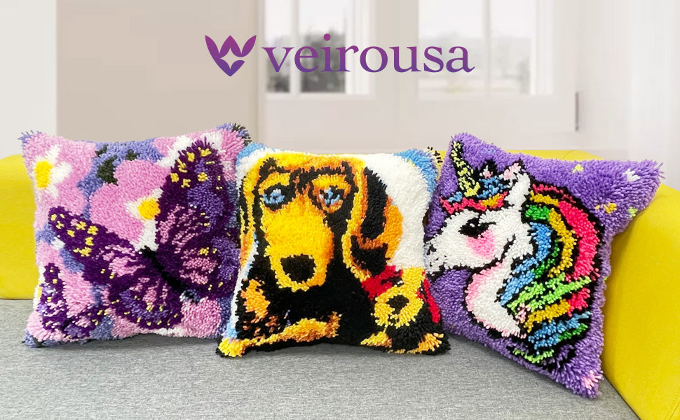 Corgi Puppy Latch Hook Pillow Kit