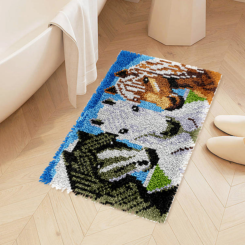 Three Horses Latch Hook Rug Kit