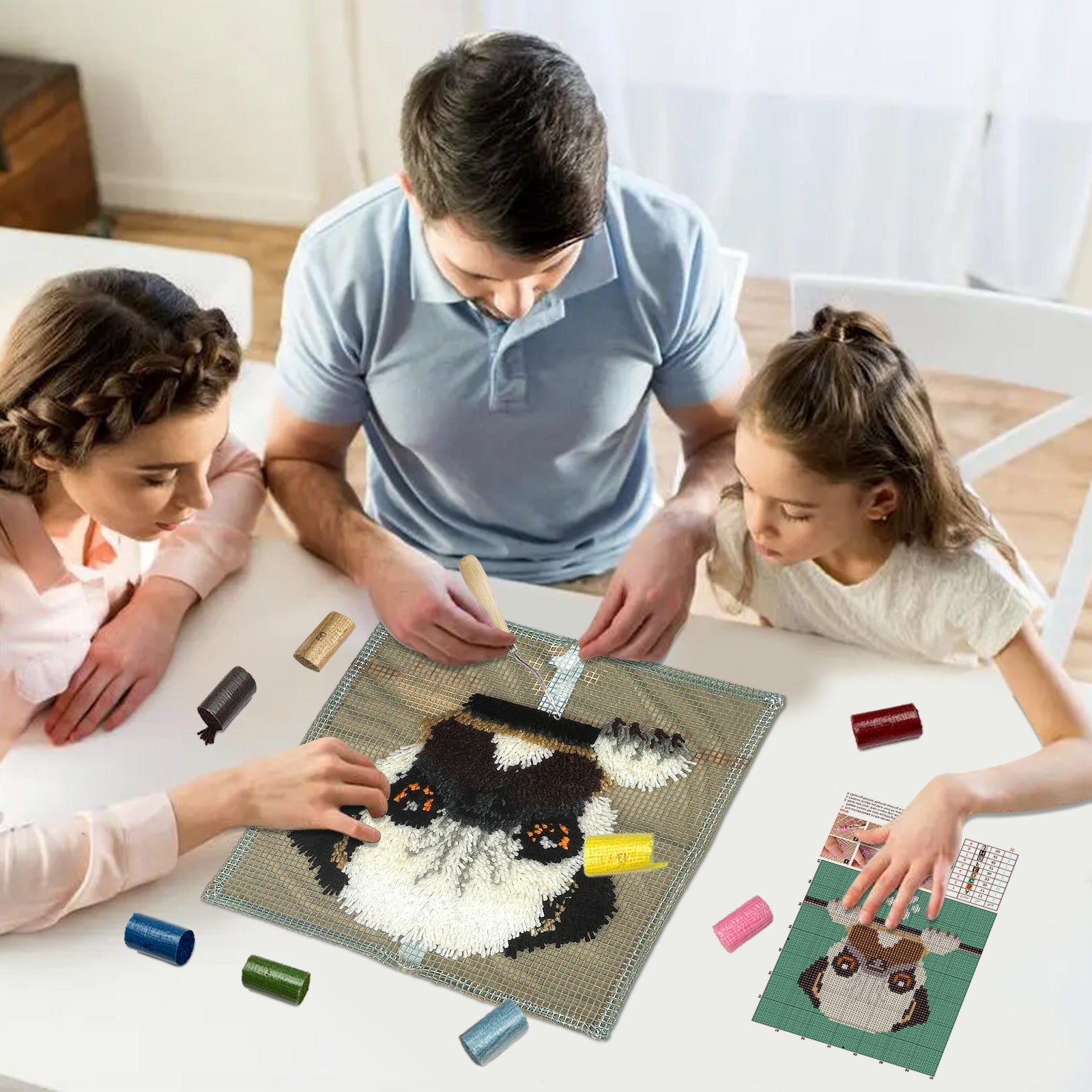 Colorful Little Butterflies Latch Hook Rug Kit