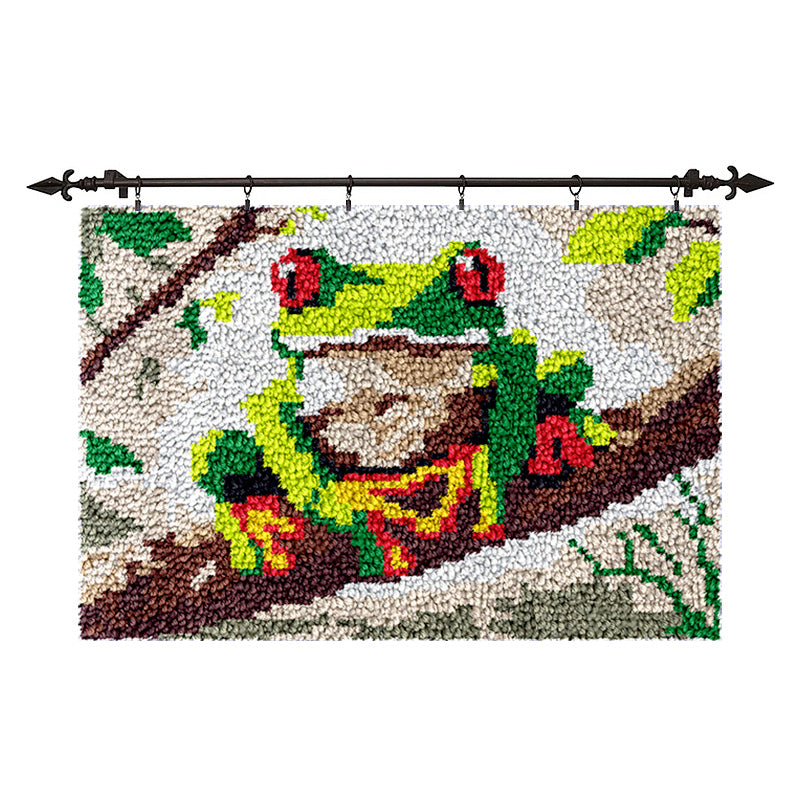 Veirousa Forest Frog Latch Hook Rug Kit
