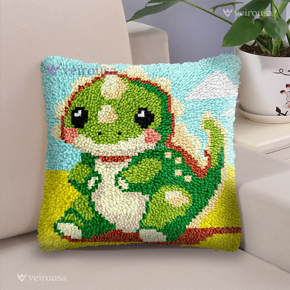 Veirousa Green Spinosaurus Latch Hook Pillow Kit
