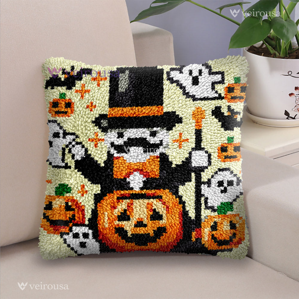 Veirousa Halloween Magician Latch Hook Pillow Kit
