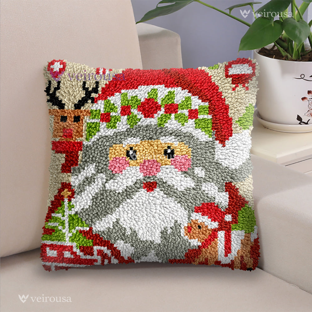 Veirousa Happy Santa Latch Hook Pillow Kit