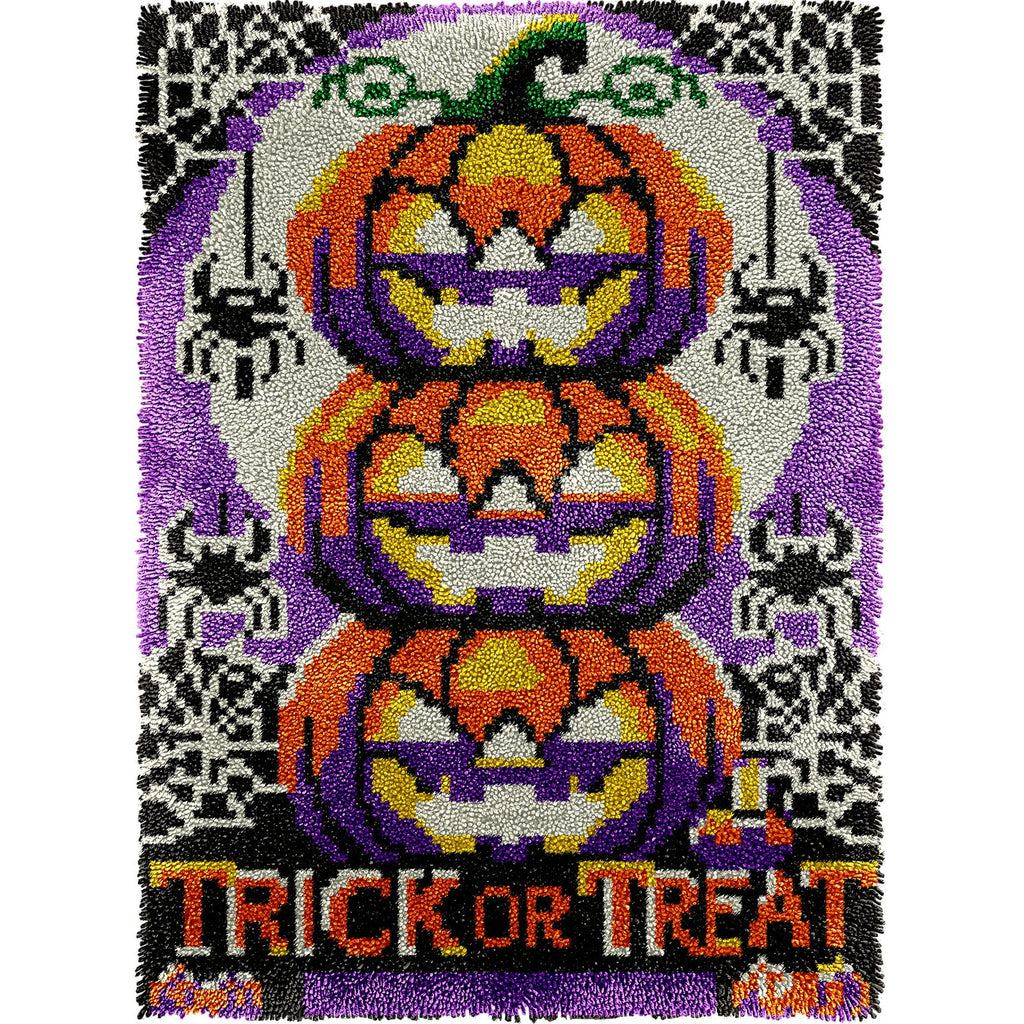 Veirousa Three Pumpkins Halloween Large Latch Hook Rug Kit
